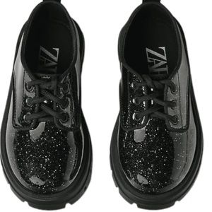 Zara Baby Girl's Shimmer Lace-Up Derby Shoes Size 9.5